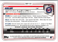 2020 Bowman Chrome Prospects Alex Kirilloff #BCP-151