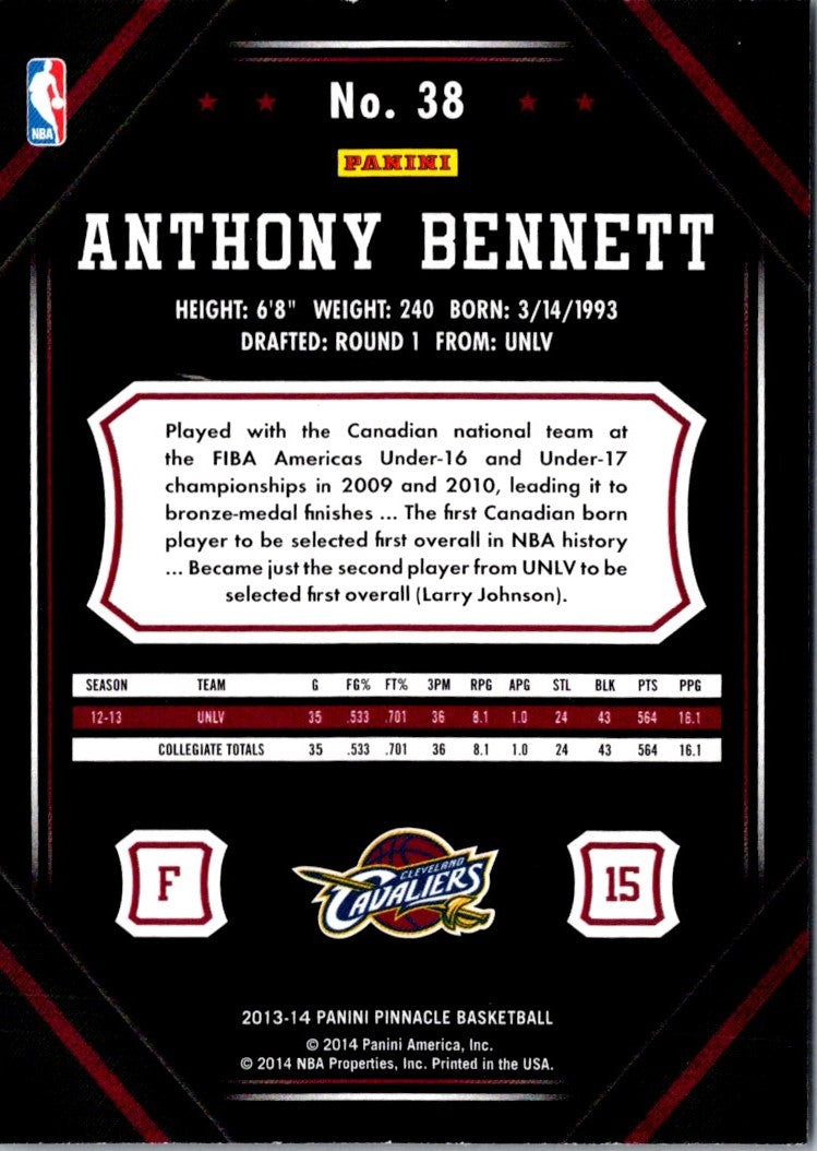 2013 Pinnacle Anthony Bennett