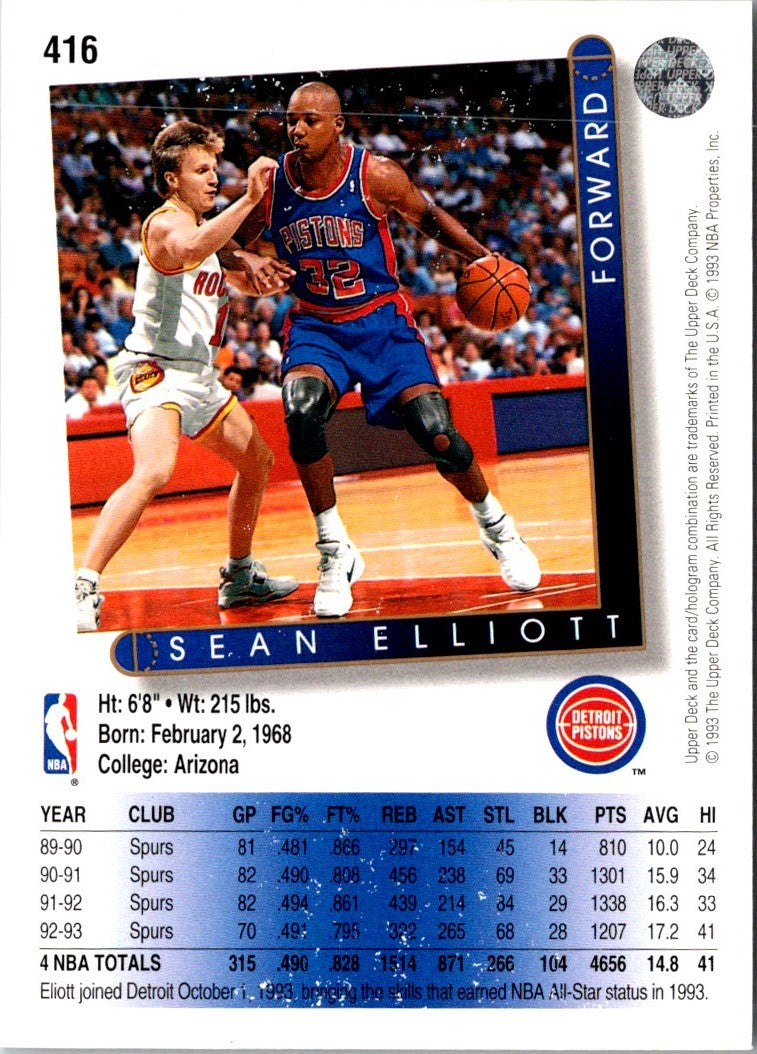 1993 Upper Deck Sean Elliott