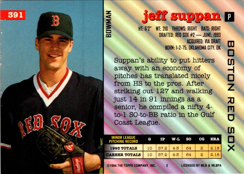 1994 Bowman Jeff Suppan