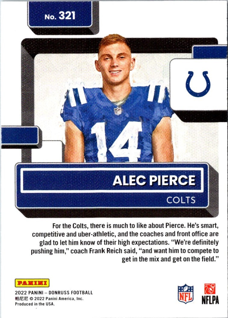 2022 Donruss  Packed Rookies Alec Pierce