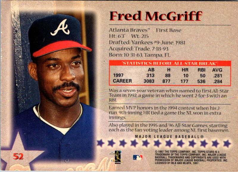 1997 Topps Stars Fred McGriff