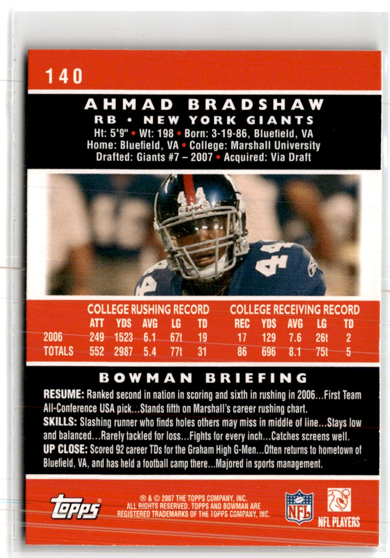 2007 Bowman Ahmad Bradshaw