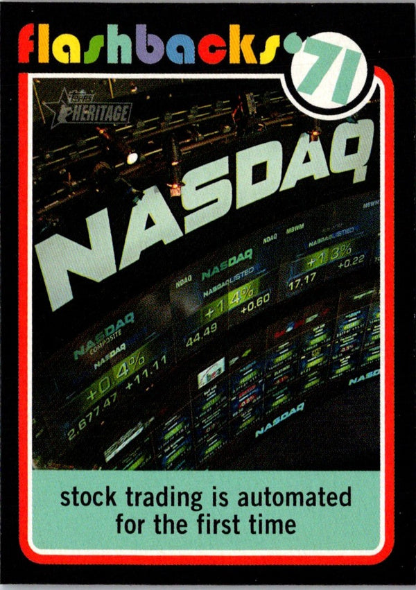 2020 Topps Heritage News Flashbacks '71 Stock Trading Is Automated for the First Time #NF-5