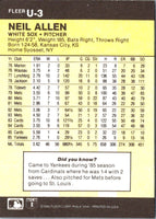 1986 Fleer Update Neil Allen #U-3