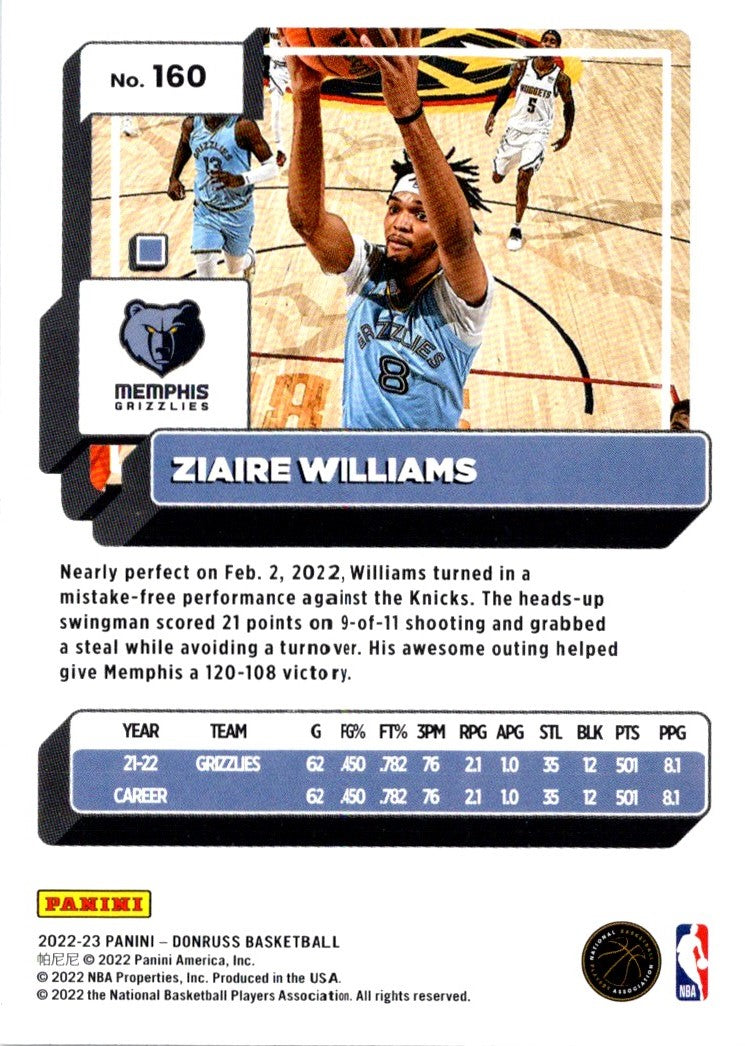 2022 Donruss Ziaire Williams