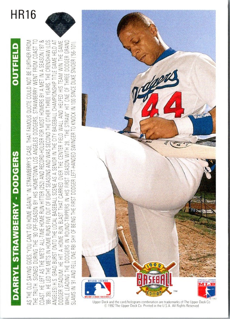 1992 Upper Deck Home Run Heroes Darryl Strawberry