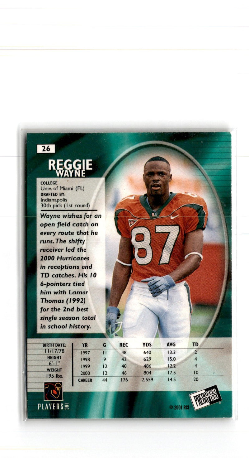 2001 Press Pass SE Gold Reggie Wayne