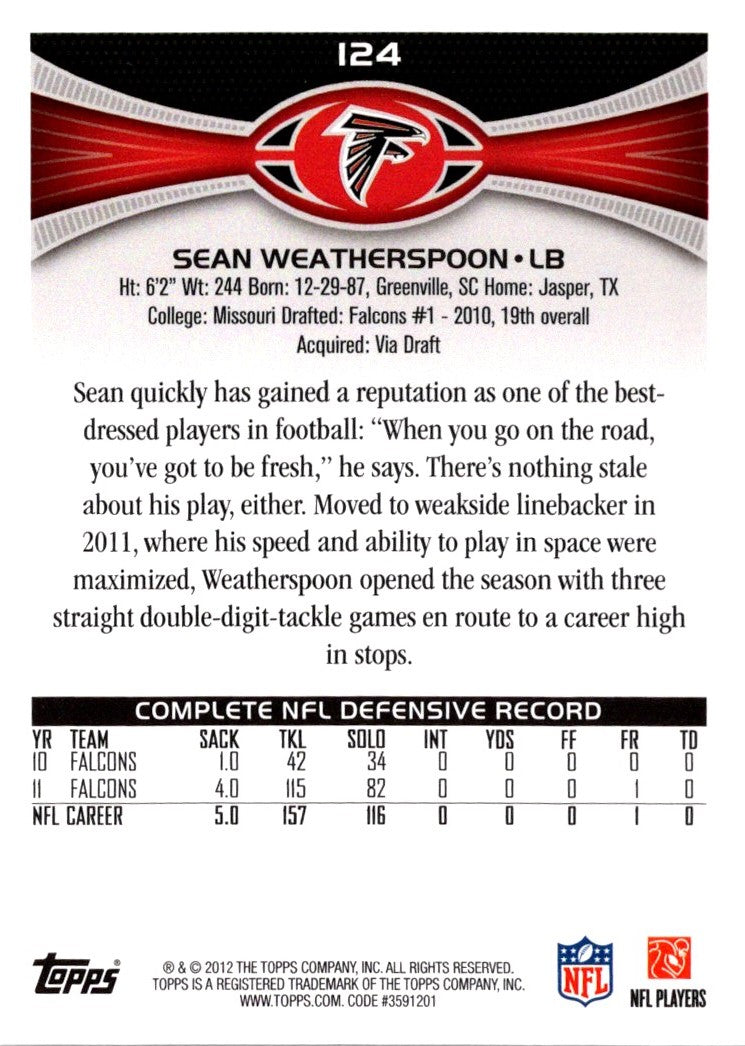 2012 Topps Sean Weatherspoon