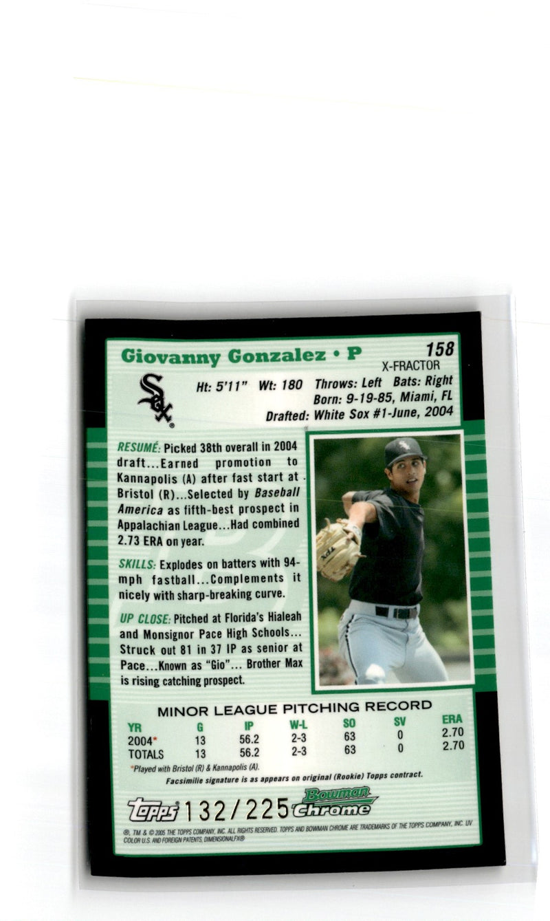 2005 Bowman X Fractor Gio Gonzalez