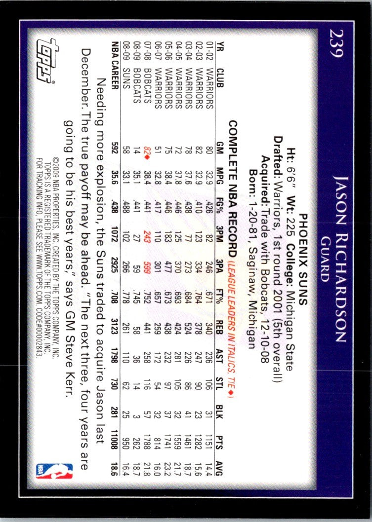 2009 Topps Gold Jason Richardson