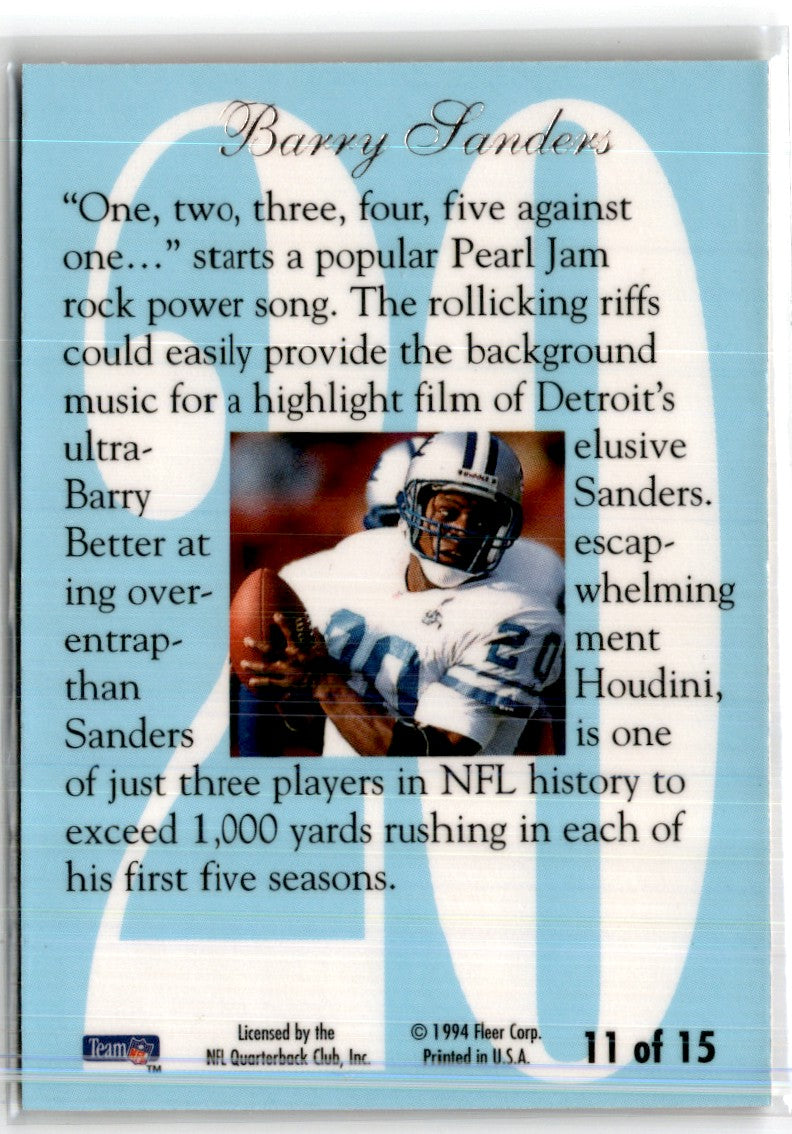 1994 Ultra Flair Hot Numbers Barry Sanders