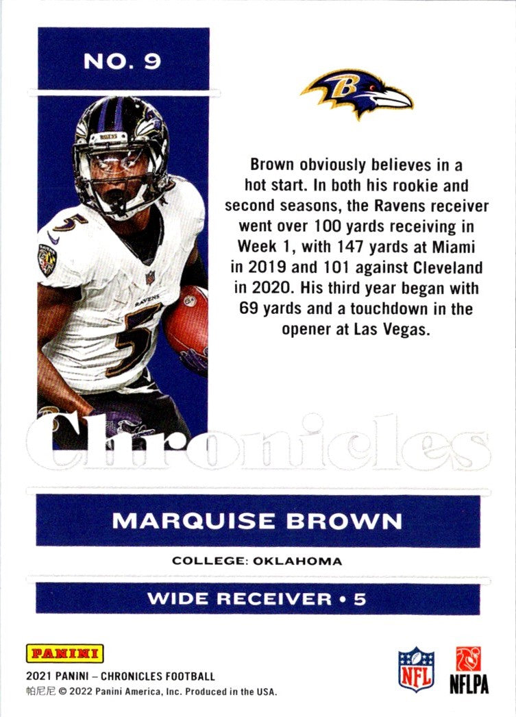 2022 Panini Black Marquise Brown