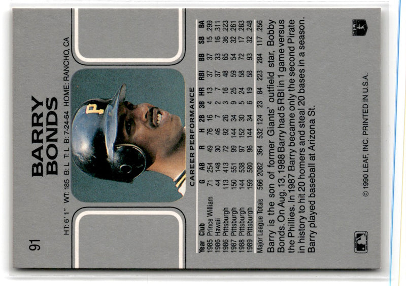 1990 Leaf Barry Bonds