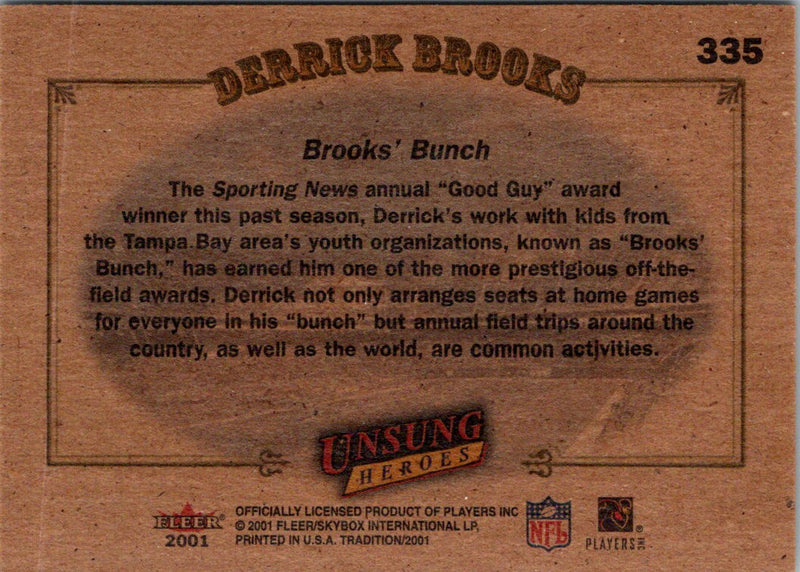 2001 Fleer Tradition Glossy Derrick Brooks