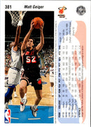 1992 Upper Deck Matt Geiger