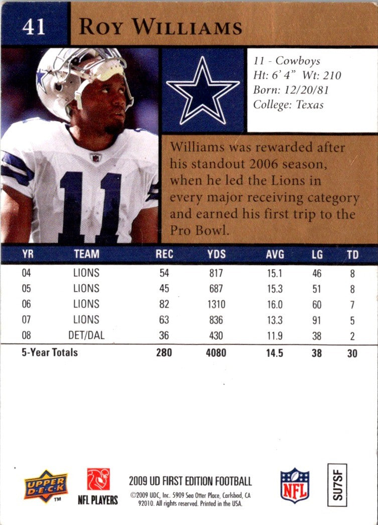 2009 Upper Deck First Edition Roy Williams