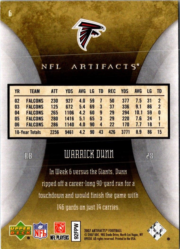 2007 Upper Deck Artifacts Warrick Dunn