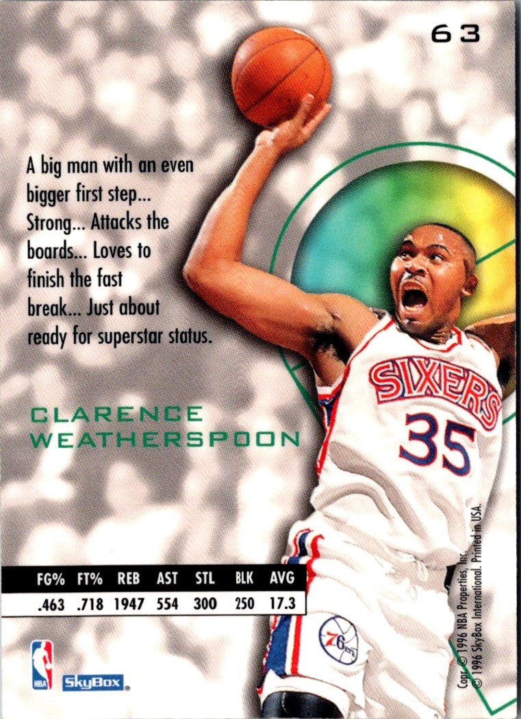 1995 SkyBox E-XL Clarence Weatherspoon