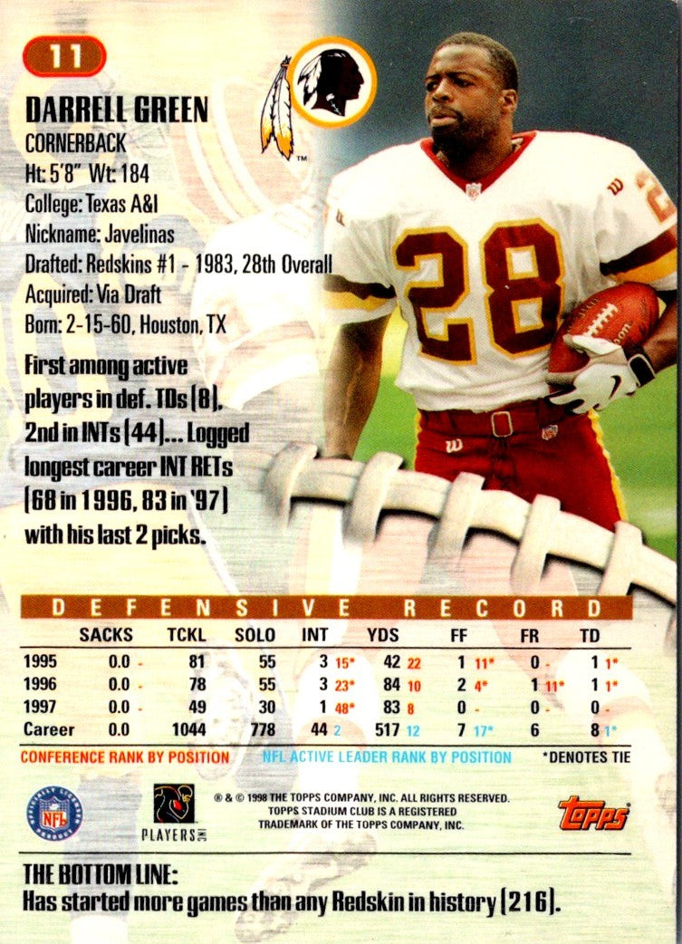 1998 Stadium Club Darrell Green