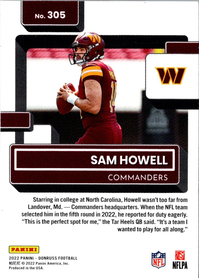 2022 Donruss Rated Rookies Sam Howell