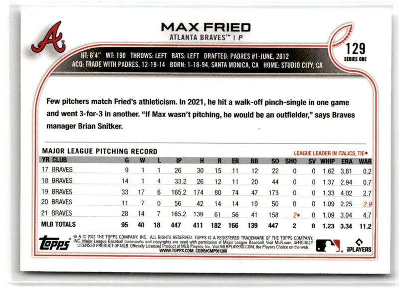 2022 Topps 1st Edition Max Fried