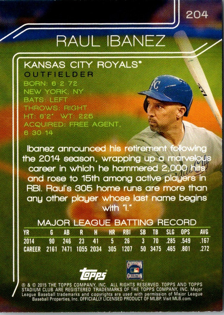 2015 Stadium Club Raul Ibanez