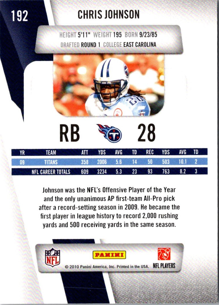 2010 Panini Prestige Chris Johnson