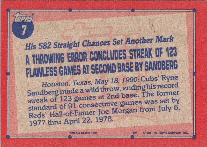 1991 Topps Ryne Sandberg