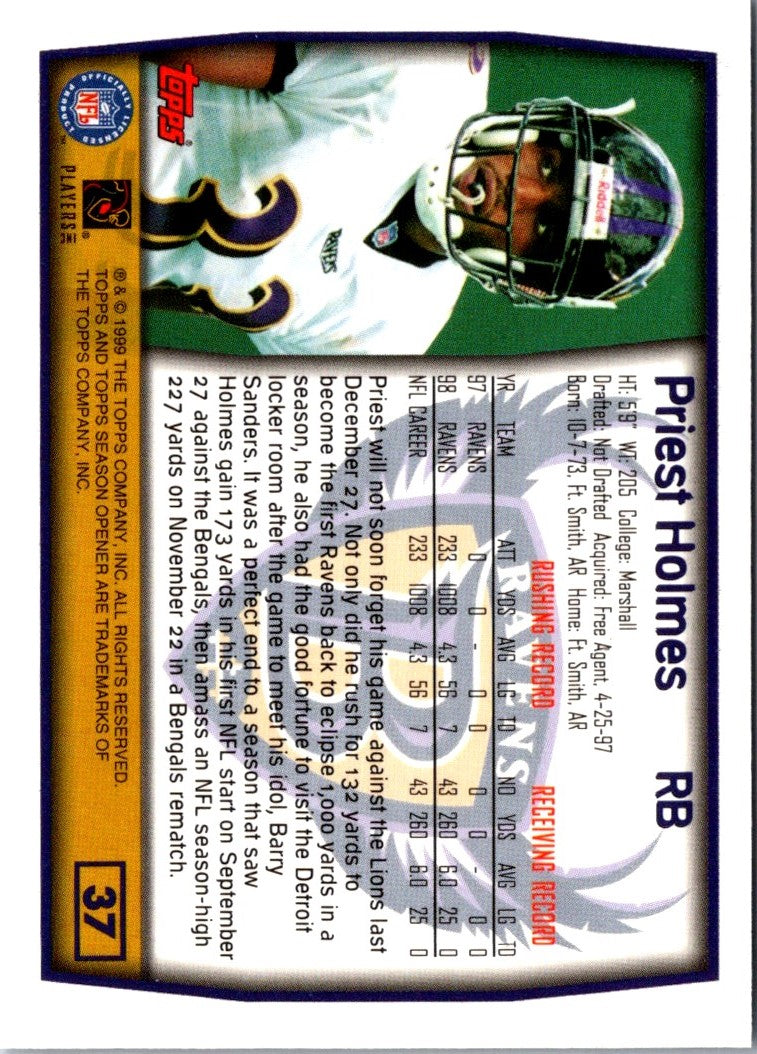 1999 Topps Season Opener Priest Holmes