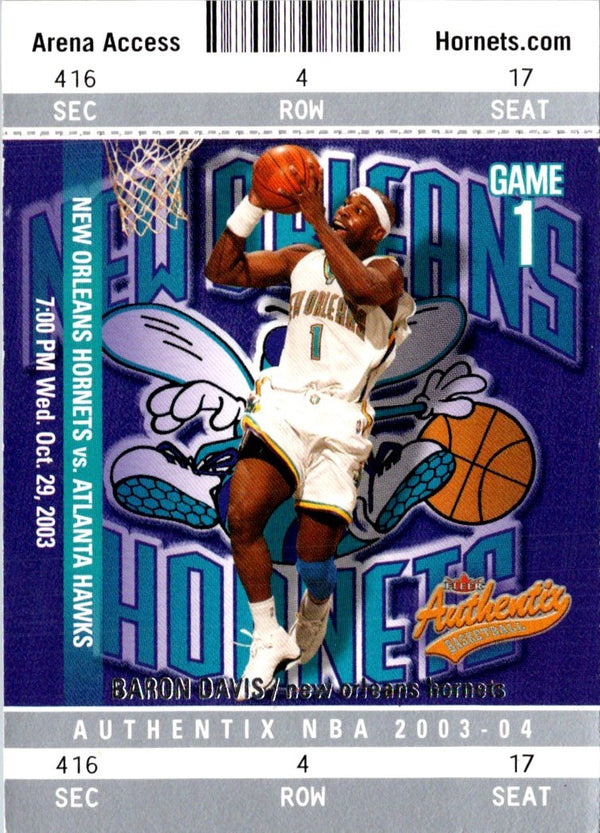 2003 Fleer Authentix Baron Davis #73