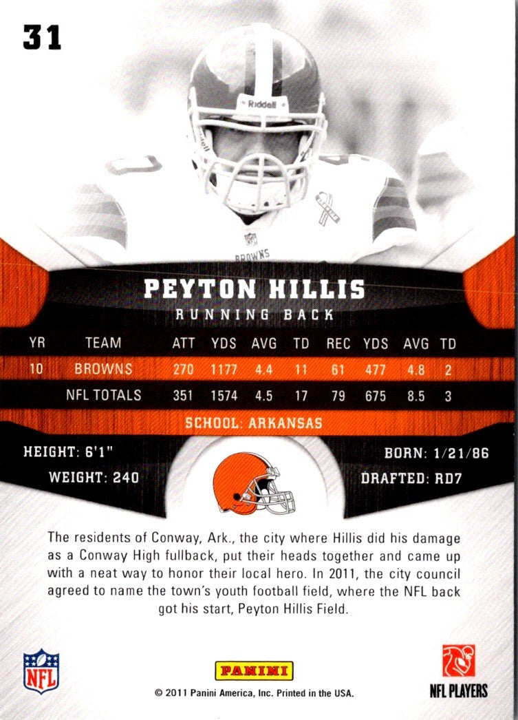 2011 Panini Gridiron Gear Peyton Hillis