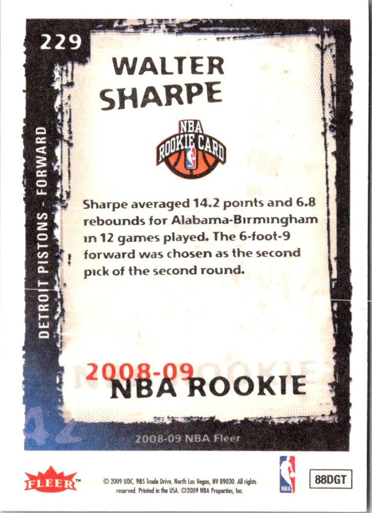 2008 Fleer Walter Sharpe