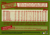 2020 Topps Update 1985 Baseball 35th Anniversary Christian Yelich #85TB-23