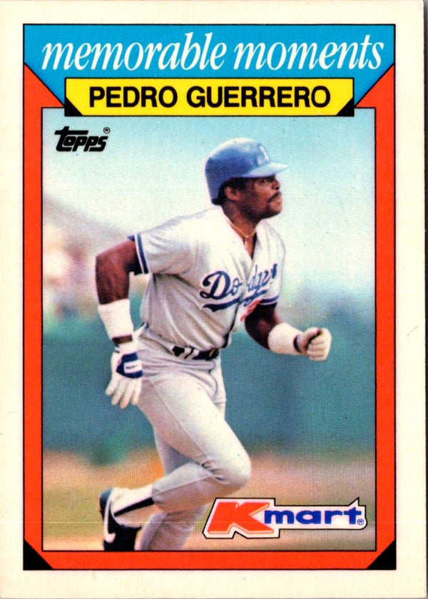 1988 Topps Kmart Memorable Moments Pedro Guerrero #11