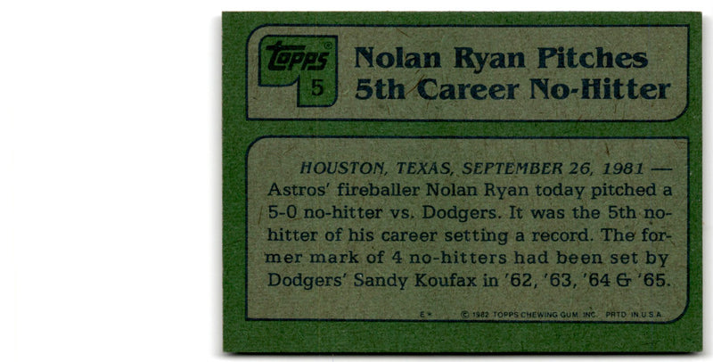 1982 Topps Nolan Ryan