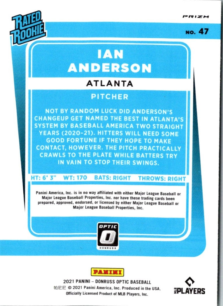 2021 Donruss Optic Lime Green Ian Anderson