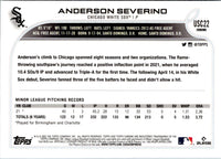 2022 Topps Chrome Update Anderson Severino #USC22 Rookie