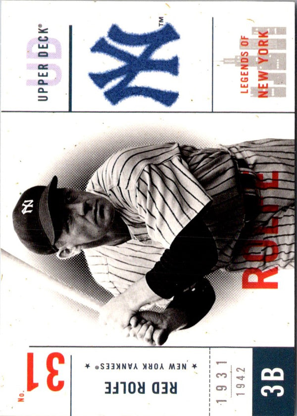 2001 Upper Deck Legends of New York Red Rolfe #114