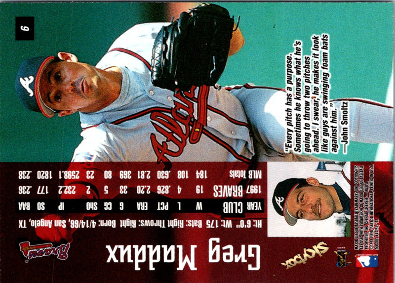 1998 SkyBox Dugout Axcess Greg Maddux