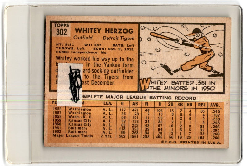 1963 Topps Whitey Herzog