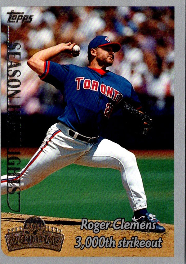 1999 Topps Opening Day Roger Clemens #161