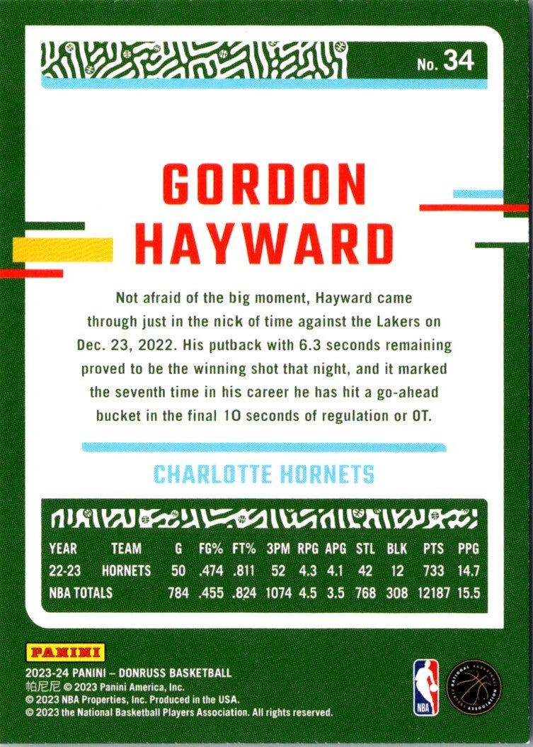 2023 Donruss Gordon Hayward