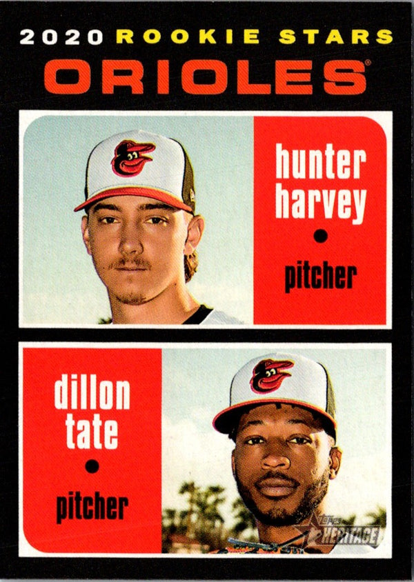 2020 Topps Heritage Hunter Harvey/Dillon Tate #362 Rookie