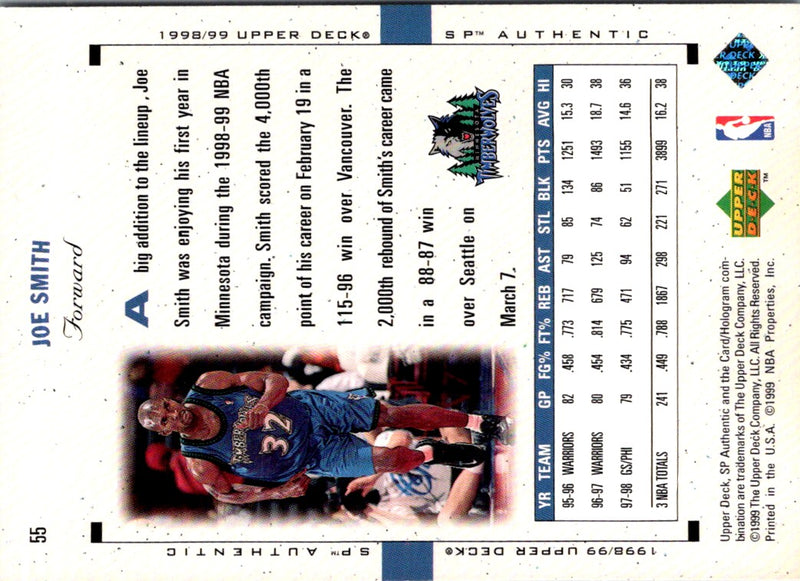 1998 SP Authentic Joe Smith