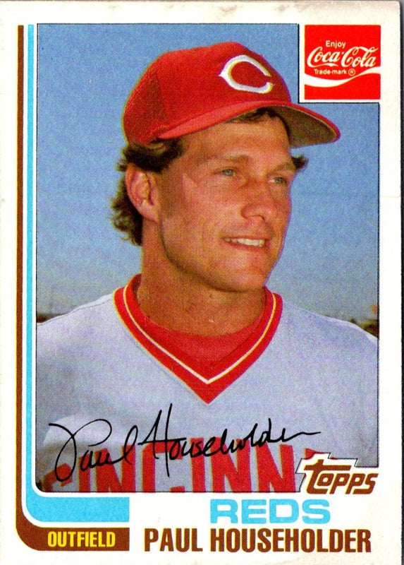 1982 Topps Coca-Cola Cincinnati Reds Paul Householder #8
