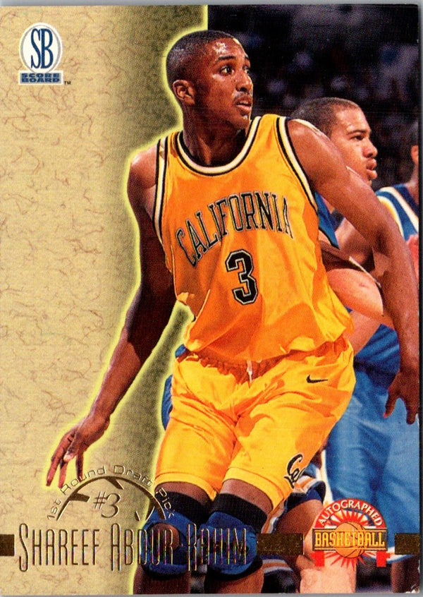 1996 Score Board Autographed Shareef Abdur-Rahim #3