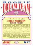 1990 Score Rookie Dream Team Greg Vaughn