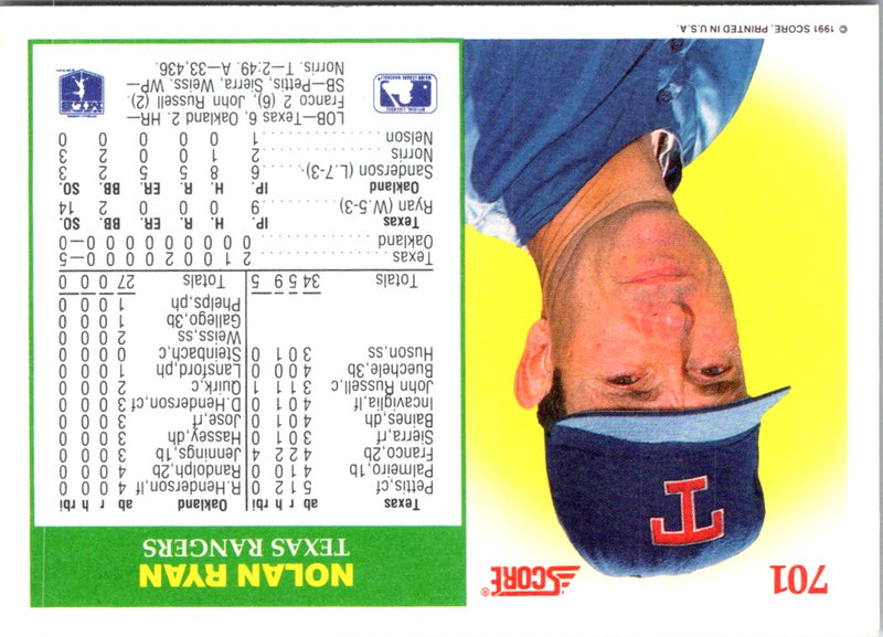 1991 Score Nolan Ryan