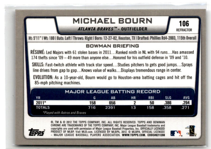 2012 Bowman Chrome Michael Bourn